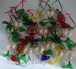 Vintage Italian Venetian Murano Art Glass Candy Christmas Ornaments 17 pcs