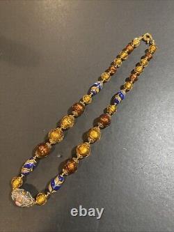 Vintage Italian Venetian Murano Glass Bead Necklace