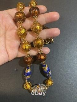 Vintage Italian Venetian Murano Glass Bead Necklace