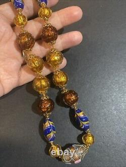 Vintage Italian Venetian Murano Glass Bead Necklace