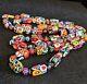 Vintage Italy Candy Colors Murano Venetian Millefiori Glass Bead Necklace 42