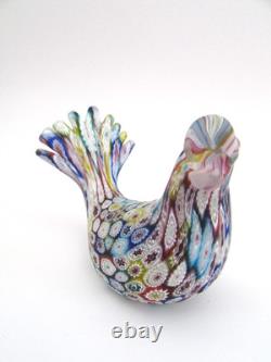 Vintage KB Murano Italy Satin Glass Millefiori Bird Dove Sculpture NWT