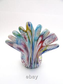 Vintage KB Murano Italy Satin Glass Millefiori Bird Dove Sculpture NWT