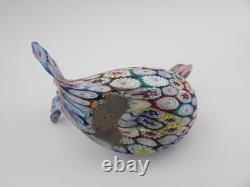 Vintage KB Murano Italy Satin Glass Millefiori Bird Dove Sculpture NWT