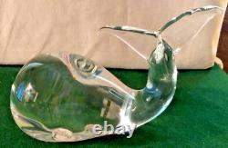 Vintage LICIO ZANETTI Italy Murano Art Glass WHALE Figurine Signed