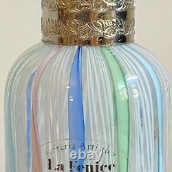 Vintage La Fenice Murano Filigrana Glass Perfume Bottle, Made in Italy