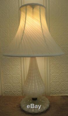 Vintage Lamp Murano Glass Bullicante with Gold Inclusions White Glass San Marco