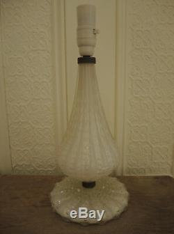 Vintage Lamp Murano Glass Bullicante with Gold Inclusions White Glass San Marco