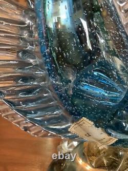 Vintage Large 12.5 Murano Cenedese Bollicine Glass Alfredo Barbini Koi Fish