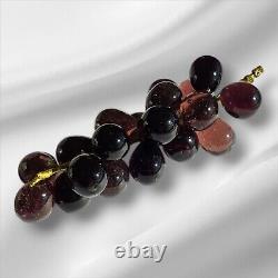 Vintage Large Beautiful Deep Purple Murano Glass Grape Cluster Mid Century