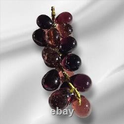 Vintage Large Beautiful Deep Purple Murano Glass Grape Cluster Mid Century