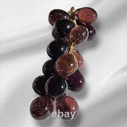 Vintage Large Beautiful Deep Purple Murano Glass Grape Cluster Mid Century