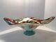 Vintage Large Heavy Beautiful Murano Art Glass Pedestal Footed Bowl 22 X 7 1/2