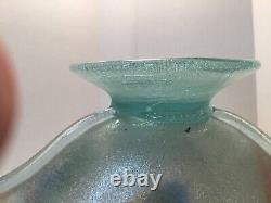 Vintage Large Heavy Beautiful Murano Art Glass Pedestal Footed Bowl 22 X 7 1/2