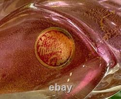 Vintage Large MCM 1950s Pink Gold Barbini Murano Glass Cockatoo Parrot Italy Art