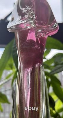 Vintage Large MCM 1950s Pink Gold Barbini Murano Glass Cockatoo Parrot Italy Art