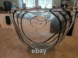 Vintage Large MURANO Art Glass Centerpiece Vase Signed SEGUSO 12 x 17 OGGETTI