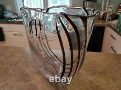 Vintage Large MURANO Art Glass Centerpiece Vase Signed SEGUSO 12 x 17 OGGETTI