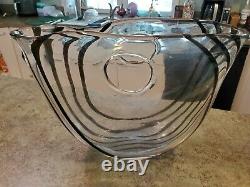 Vintage Large MURANO Art Glass Centerpiece Vase Signed SEGUSO 12 x 17 OGGETTI