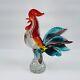 Vintage Large Murano Art Glass 12in Rooster Multicolor Heavy Sculpture Figurine