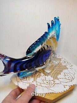 Vintage Large Murano Style Thick Art Glass Fish Very Detailed. Beautiful