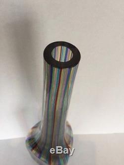 Vintage Large Venini Murano Art Glass Bottle Vase Fulvio Bianconi