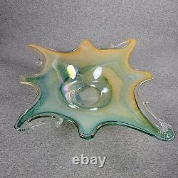 Vintage Lavorazione arte Murano Italy Arte Swirl Handblown Glass Bowl Huge 19