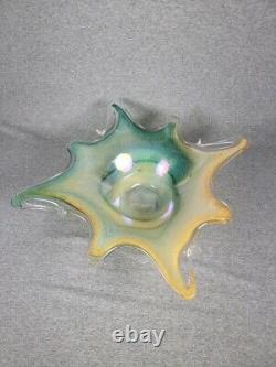 Vintage Lavorazione arte Murano Italy Arte Swirl Handblown Glass Bowl Huge 19