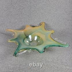 Vintage Lavorazione arte Murano Italy Arte Swirl Handblown Glass Bowl Huge 19