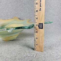 Vintage Lavorazione arte Murano Italy Arte Swirl Handblown Glass Bowl Huge 19