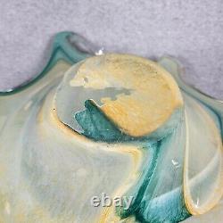 Vintage Lavorazione arte Murano Italy Arte Swirl Handblown Glass Bowl Huge 19