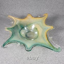 Vintage Lavorazione arte Murano Italy Arte Swirl Handblown Glass Bowl Huge 19