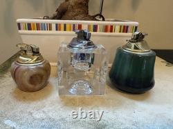 Vintage Lighter Lot Of 3 Ice cube lighter by Antonio Imperatore, Murano glass