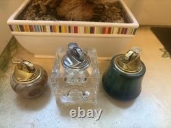 Vintage Lighter Lot Of 3 Ice cube lighter by Antonio Imperatore, Murano glass