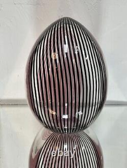 Vintage Lino Tagliapietra Effetre Murano Glass Egg Sculpture 1987 Italy #17/100