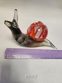 Vintage Livio Seguso Murano glass snail large