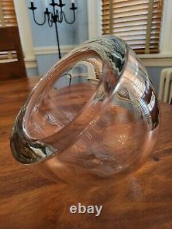 Vintage MCM Barbini Murano Angled Thick Glass Barware Bowls Vessels Pair Set HTF