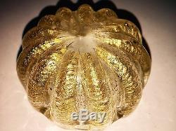 Vintage MCM Barovier & Toso Murano Art Glass 24K Cordonato Bowl