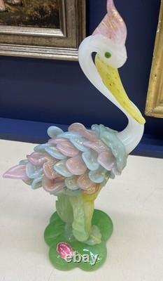 Vintage MCM Genuine Venetian Murano Glass Bird Figure Italy