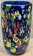 Vintage MCM Hand-Blown Genuine Murano Art Glass Cobalt Millefiori Vase HEAVY