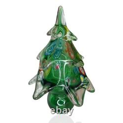 Vintage MCM Italian Murano Millefiori Handblown Glass Christmas Tree 7