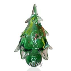 Vintage MCM Italian Murano Millefiori Handblown Glass Christmas Tree 7