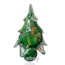 Vintage MCM Italian Murano Millefiori Handblown Glass Christmas Tree 7