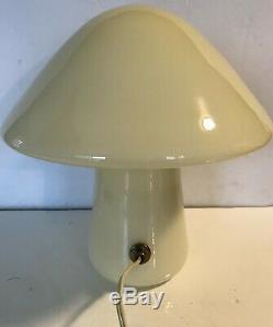 Vintage MCM MID Century Vetri Murano Glass Mushroom Table Lamp Italy