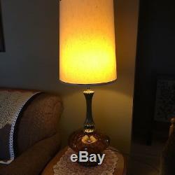 Vintage Hollywood regency amber light fixture