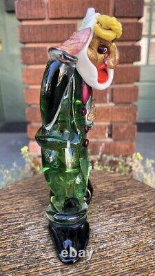 Vintage MCM Murano Glass Clown Aventurine Lattimo Abstract Surrealist