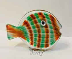 Vintage MCM Murano Glass Galliano Ferro Fish Excellent