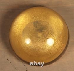 Vintage MCM Murano Glass Paperweight Barovier & Toso GOLD Aventurine 1950s
