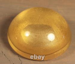 Vintage MCM Murano Glass Paperweight Barovier & Toso GOLD Aventurine 1950s