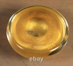 Vintage MCM Murano Glass Paperweight Barovier & Toso GOLD Aventurine 1950s